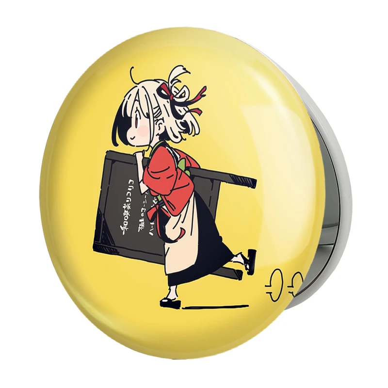 آینه جیبی خندالو طرح چیساتو انیمه لیکوریس ریکویل Lycoris Recoil مدل تاشو کد 22992 