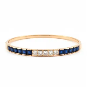 دستبند النگویی زنانه ژوپینگ مدل بنگل فول نگین طرح یاقوت کد 201