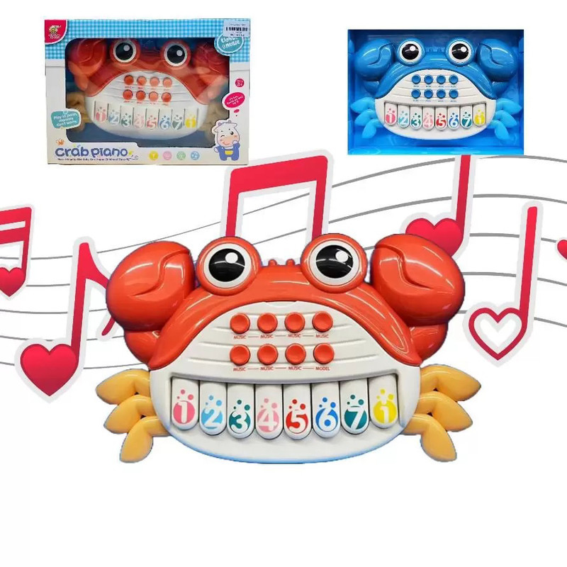 اسباب بازی مدل خرچنگ موزیکال طرح پیانو چراغدار کد 6632
