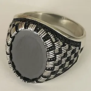 انگشتر نقره مردانه مدل اونیکس ترک