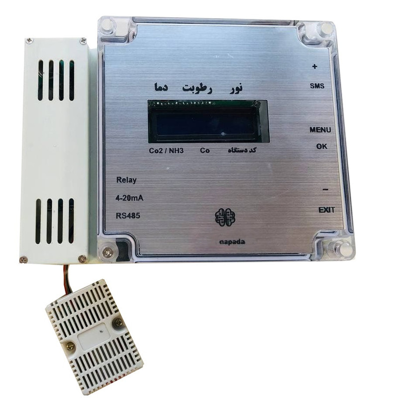 ماژول کنترل دما و رطوبت و گاز آمونیاک و منوکسید کربن پیامکی مدل پارسا
