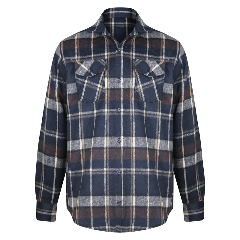 پیراهن آستین بلند یقه برگردان مردانه مدل Wool1502