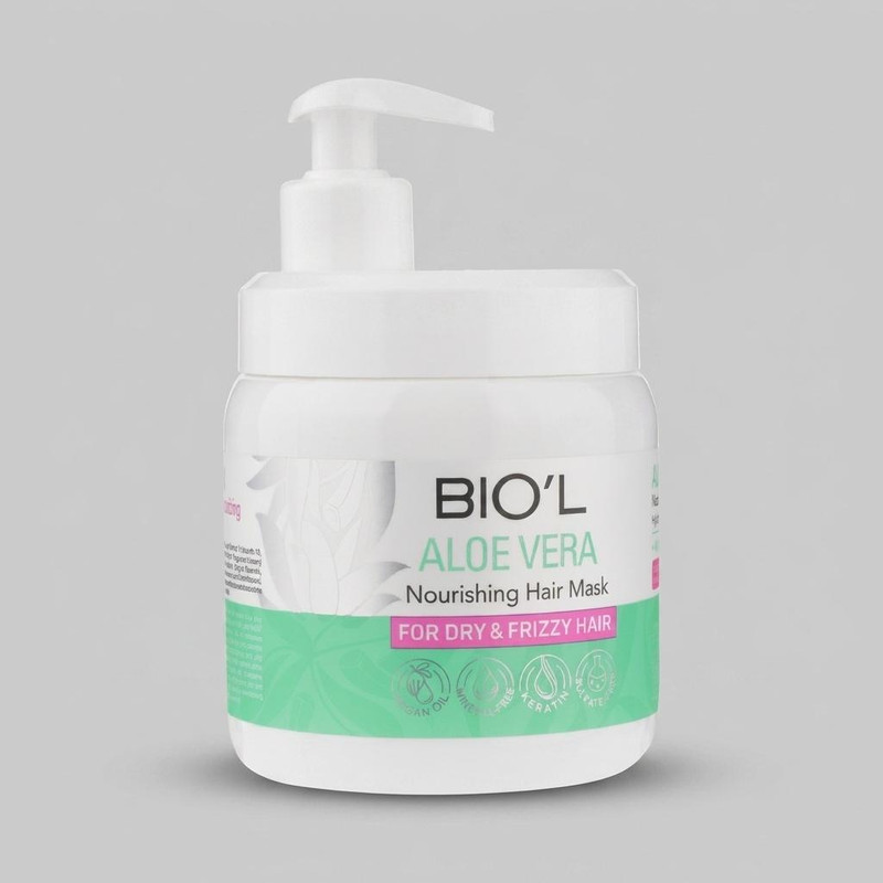ماسک ترمیم کننده مو با آبکشی بیول مدل AloeVera مناسب برای موهای خشک و وزدار حجم 500 میلی لیتر