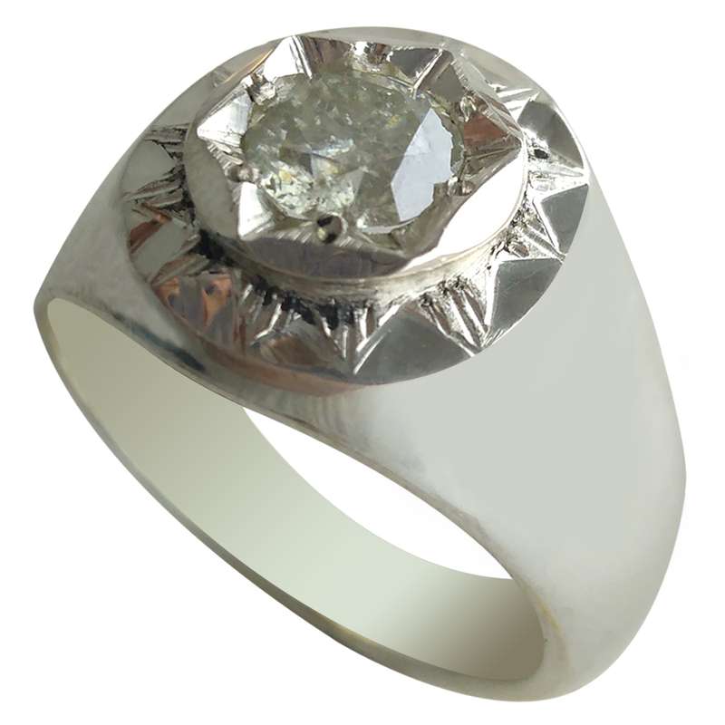 انگشتر نقره مردانه ملک زیور مدل موزانایت رکاب دست ساز کد 262