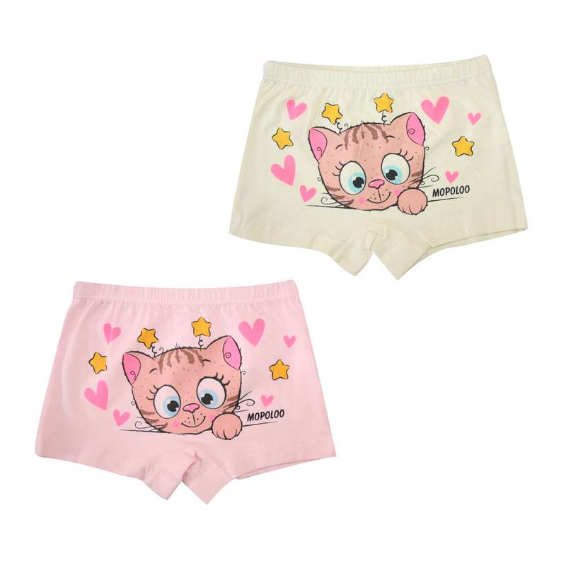  شورت دخترانه موپولو طرح گربه کد 1345 مجموعه 2 عددی