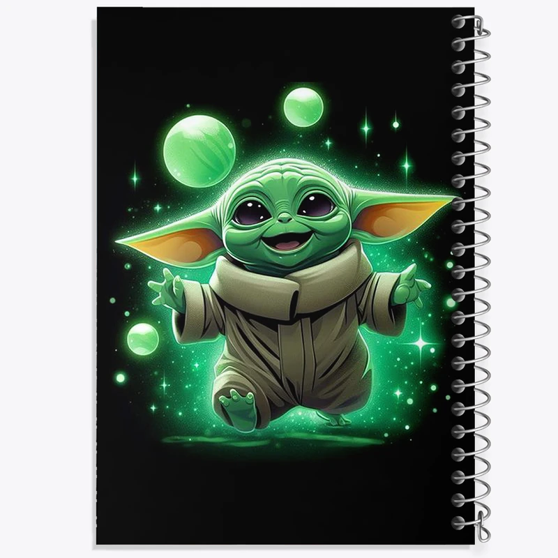  دفتر شطرنجی 50 برگ خندالو طرح بیبی یودا کد N1858