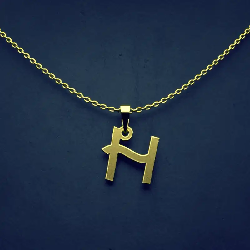 گردنبند طلا 18 عیار زنانه مدوپد مدل حرف H کد H3-1-1424