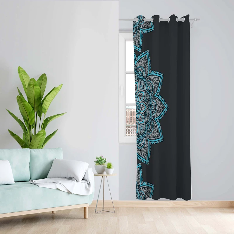 پرده طرح قاب مدل مخمل پانچی کد 1599 z سایز 140x200 سانتی متر