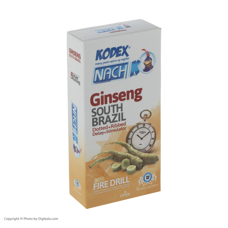 کاندوم تاخیری جینسینگ کدکس مدل Ginseng بسته 12 عددی