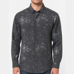 پیراهن آستین بلند یقه برگردان مردانه مدل کنفی