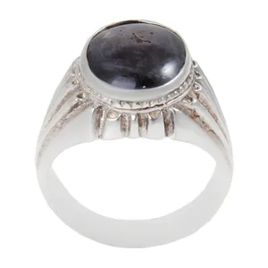 انگشتر نقره مردانه بازرگانی میلادی مدل سنگ یاقوت رکاب دست ساز کد AM_1874