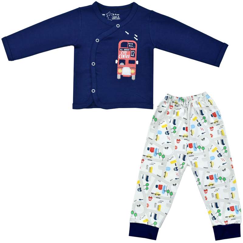 ست شومیز و شلوار نوزادی اسپیکو مدل اتوبوس