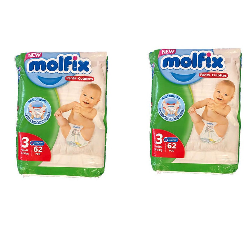 پوشک مولفیکس مدل شورتی سایز 3 دو بسته 94 عددی