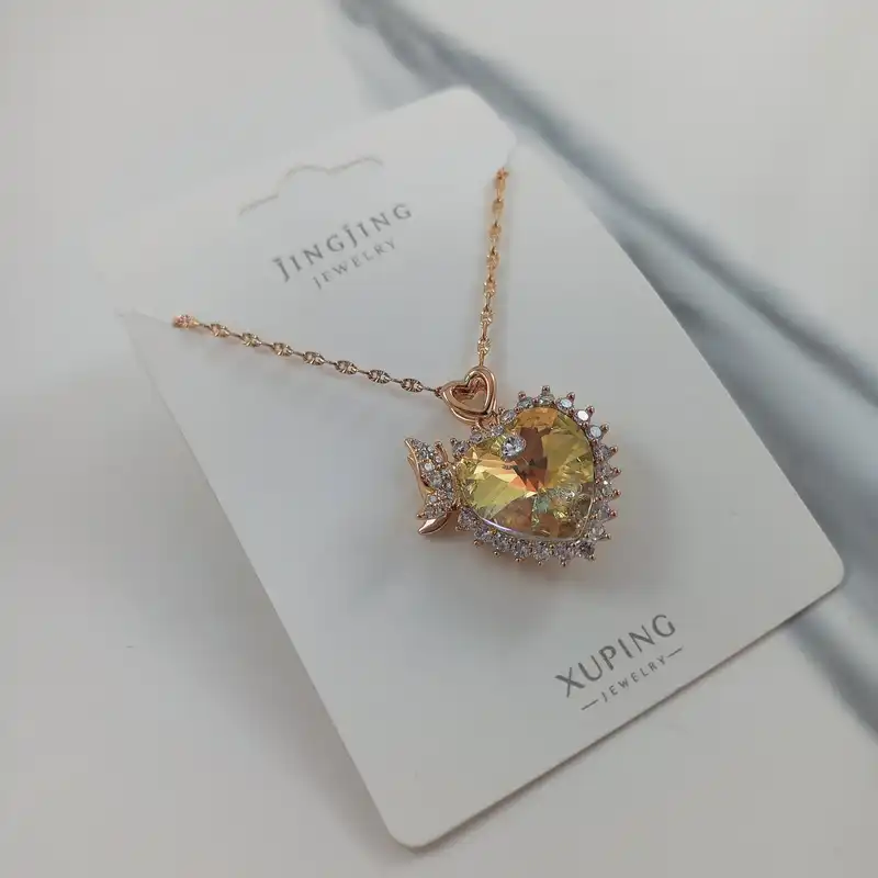 گردنبند زنانه ژوپینگ مدل قلب درخشان کد BB64