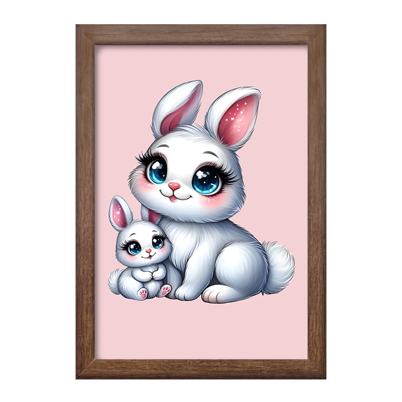 تابلو خندالو طرح خرگوش کوچولو و مادرش کد F7688