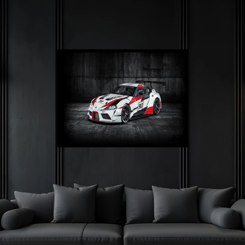 تابلو بکلیت طرح مدرن خودرو و ماشین مسابقه تویوتا سوپرا مدل B-bu6671 فریم مشکی