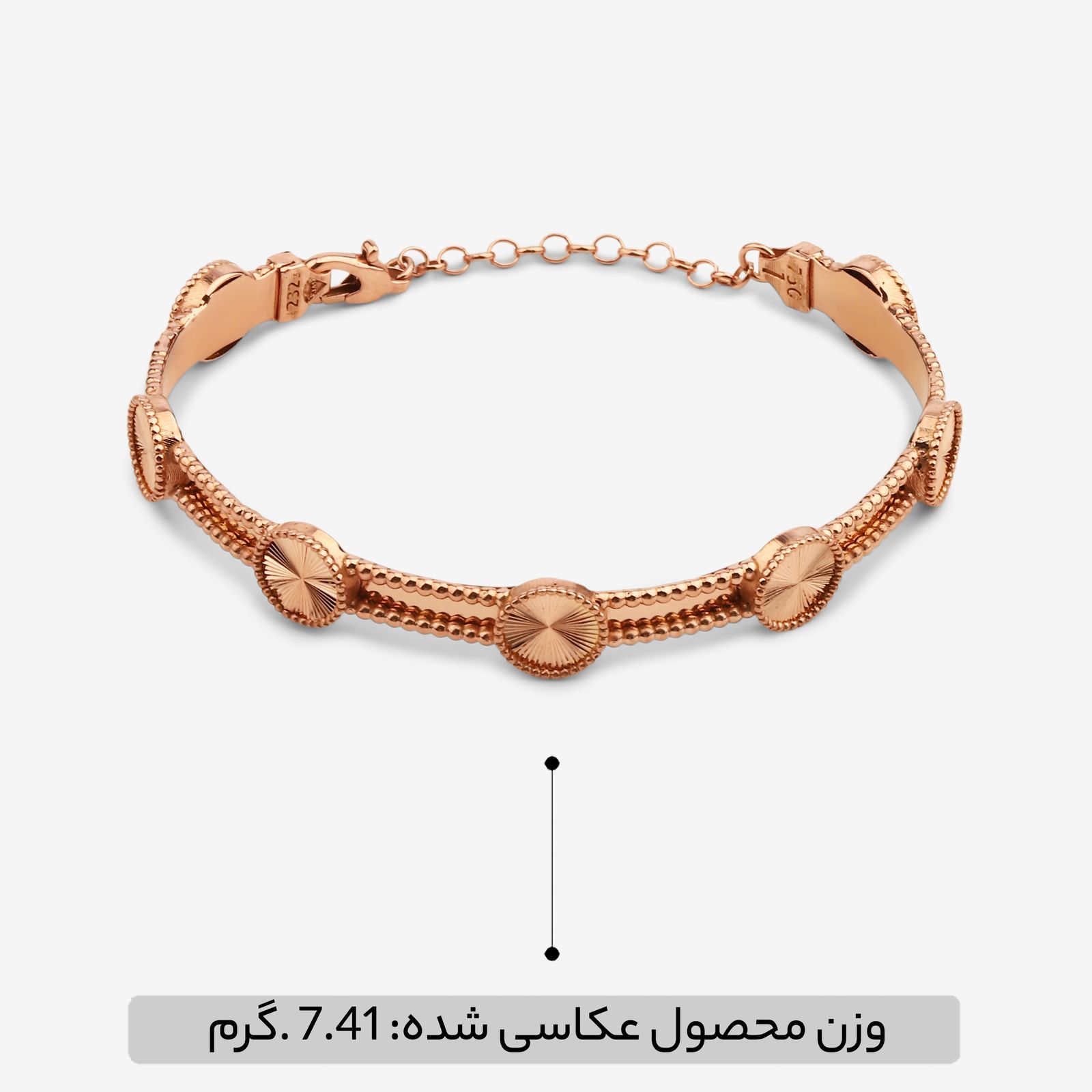 دستبند النگویی طلا کم اجرت 18 عیار زنانه گلدم مدل B444002 -  - 6