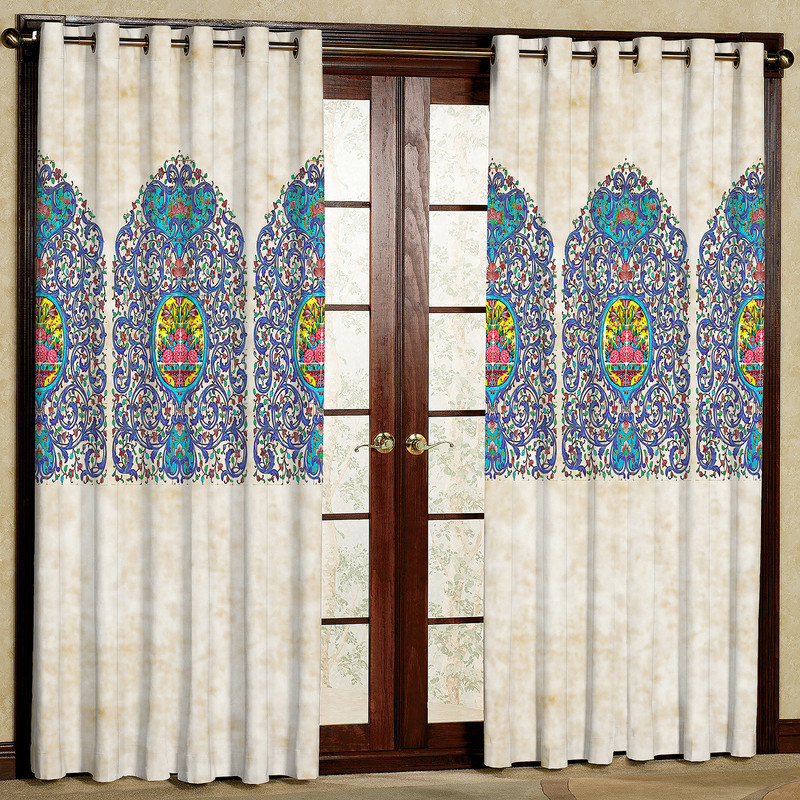 پرده مدل گنبدی هازان پانچی کد 4305 سایز 140x200 سانتی متر