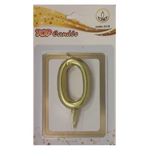 شمع تولد مدل متالیک عدد 0