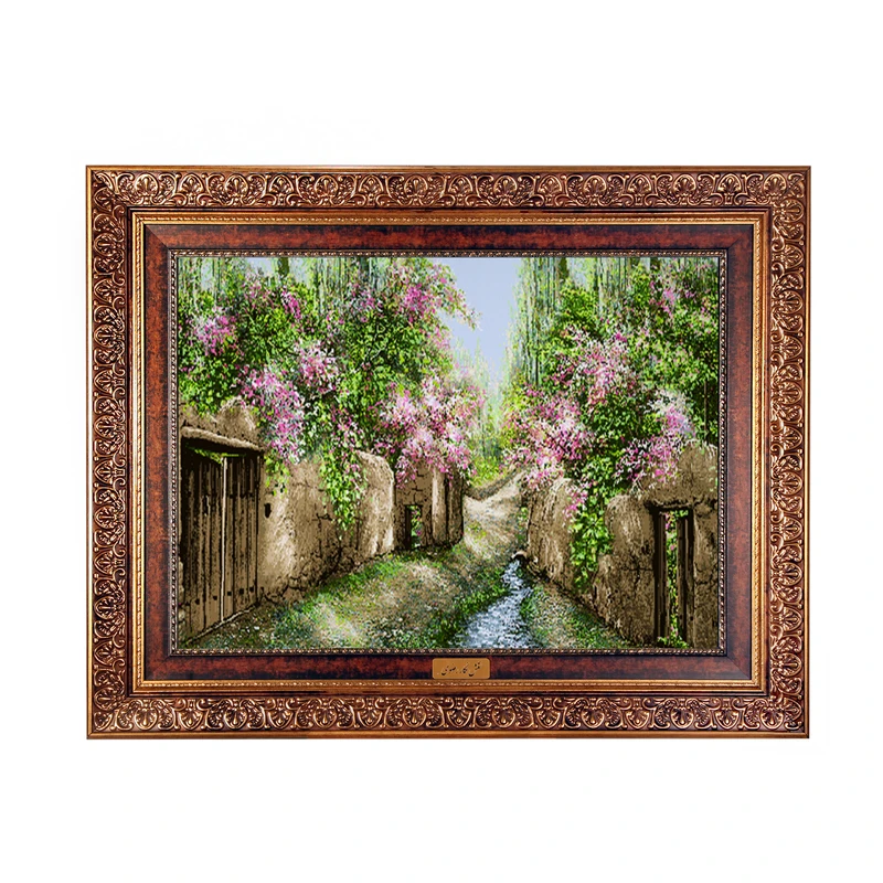 تابلو فرش ماشینی نقش نگار رضوی طرح کوچه باغ کد 517C
