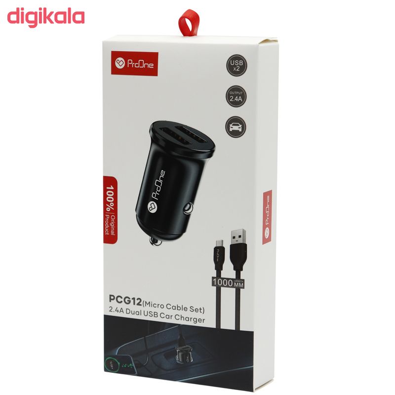 شارژر فندکی پرووان مدل PCG12 به همراه کابل تبدیل microUSB main 1 5