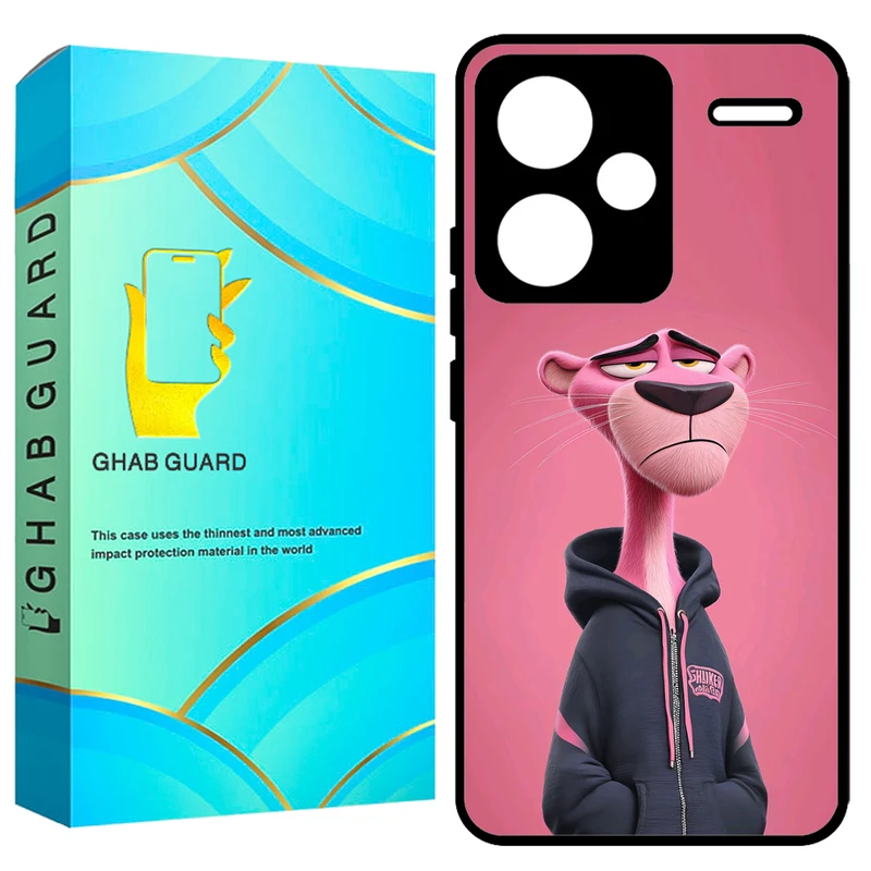 کاور قاب گارد طرح پلنگ صورتی مدل GCHPN13PL مناسب برای گوشی موبایل شیائومی Redmi Note 13 Pro Plus    