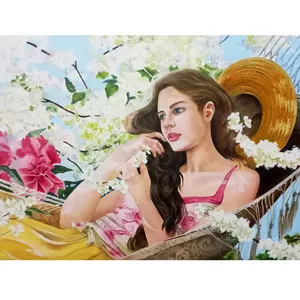 تابلو نقاشی رنگ روغن طرح شکوفه های بهار