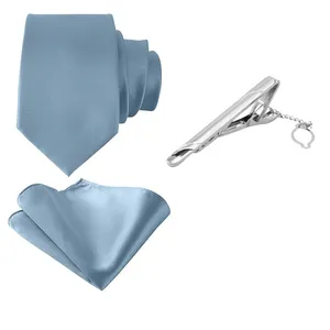 ست کراوات و دستمال جیب و گیره کراوات مردانه مدل TVF کد 40