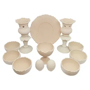 ست 12 تکه هفت سین سفالی خام مدل کمانی کد H1023