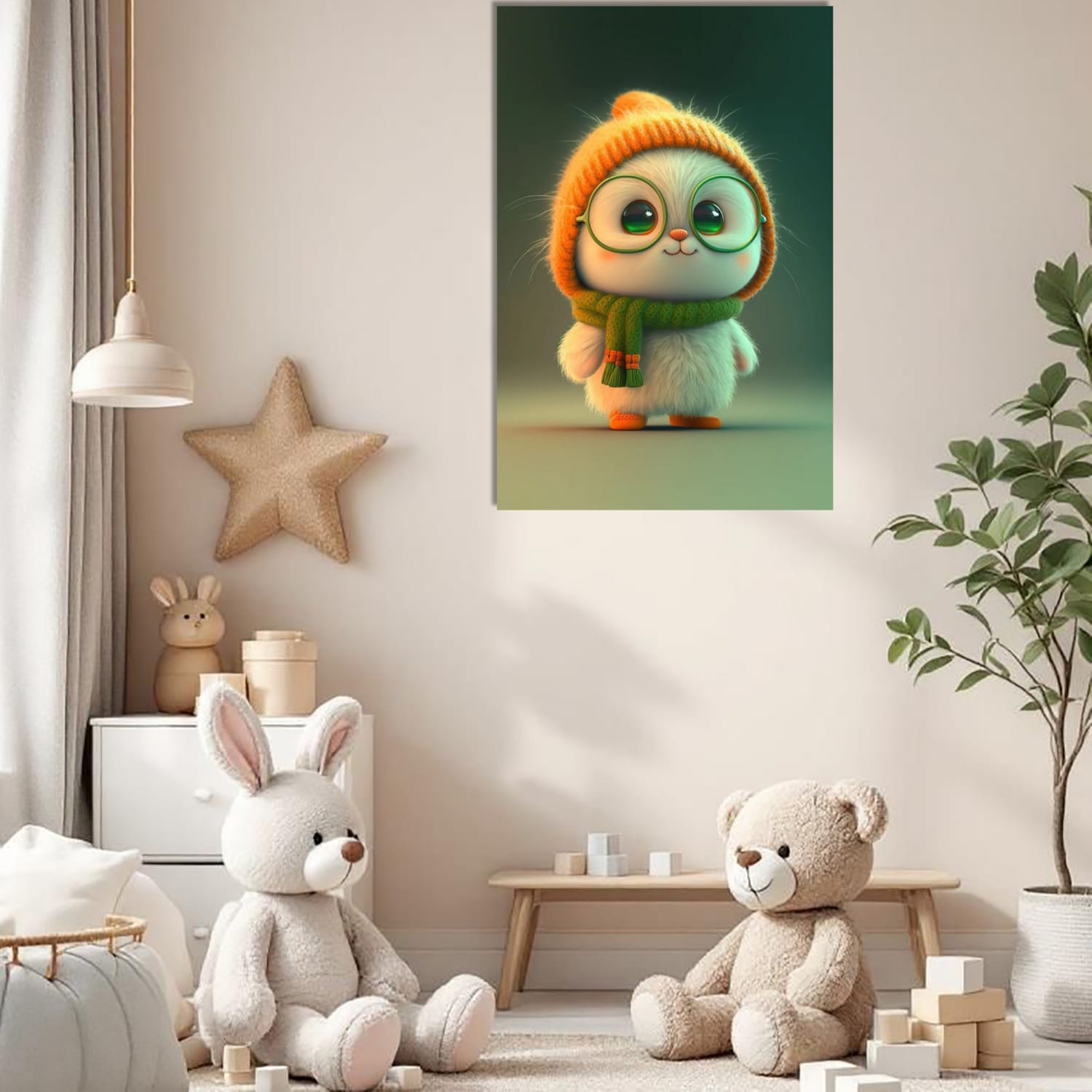 تابلو شاسی مدل خرگوش و شال گردن