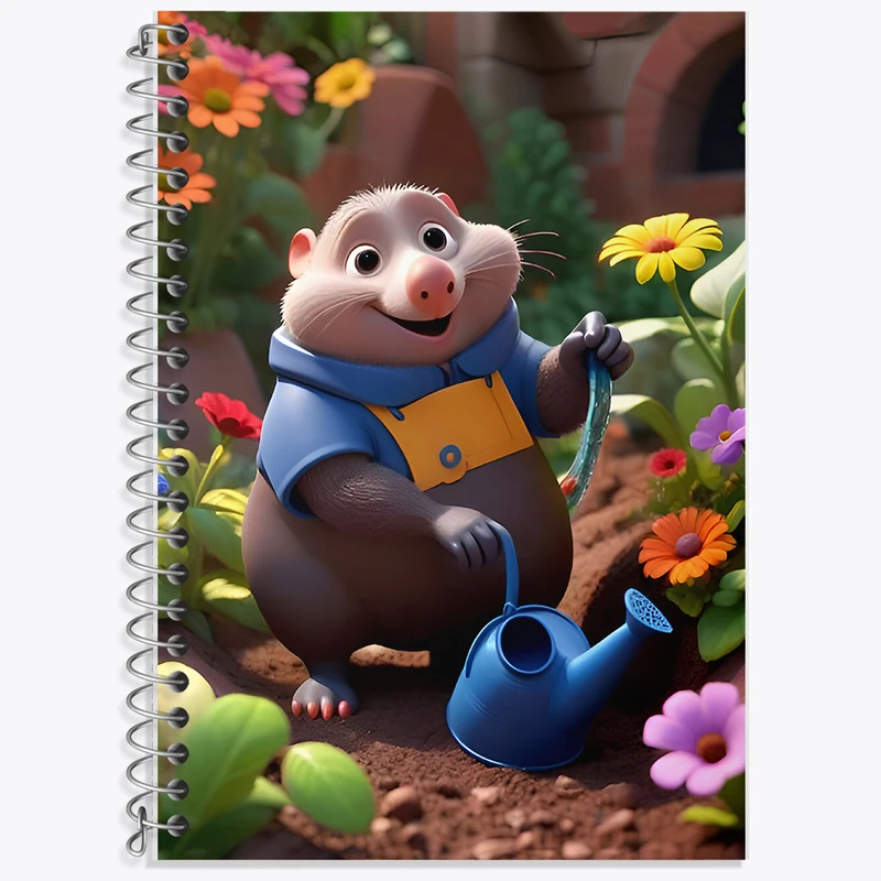 دفتر زبان 50 برگ خندالو مدل سه خط طرح موش کور کیوت کد F7789