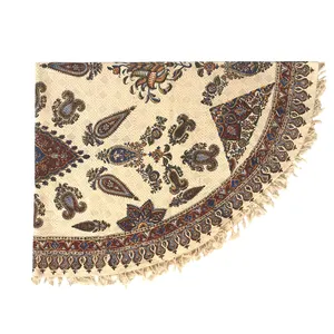 رومیزی قلمکار طرح بته جقه مدل بیضی کد U52