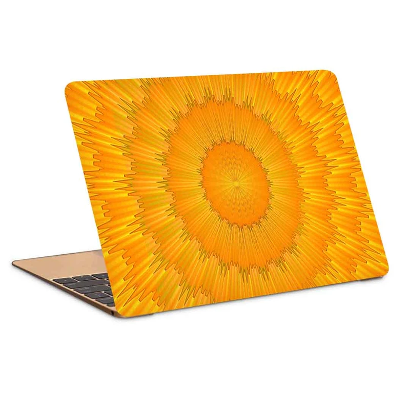 استیکر لپ تاپ طرح circles pointed yellow کد P-734مناسب برای لپ تاپ 15.6 اینچ