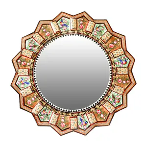 آینه خاتم کاری مدل خورشیدی کد GrBr40mr23-3f4