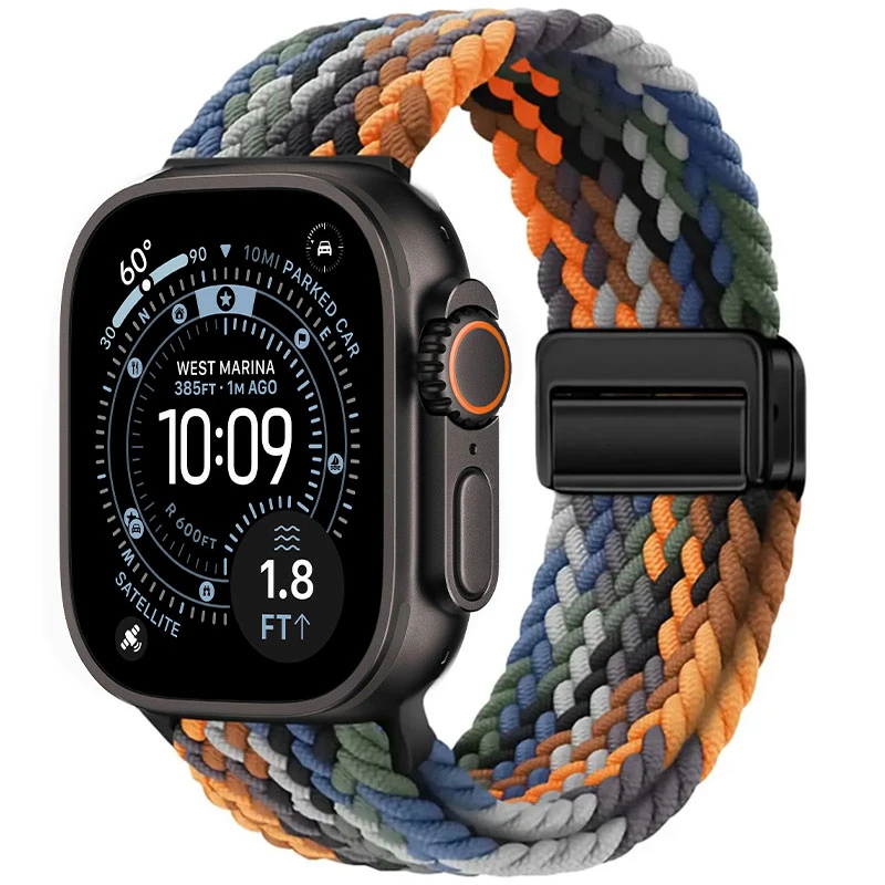 بند مسیر مدل BraidedNw مناسب برای اپل واچ 49 میلی‌متری سری Ultra 3