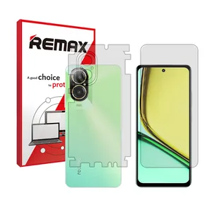 Remax HyGEL model transparent screen protector suitable for Realme C67 4G mobile phone along with the back of the phone