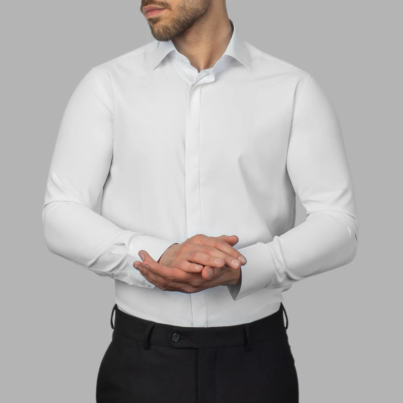 پیراهن آستین بلند یقه کراواتی مردانه مدل پیراهن دوشین 212