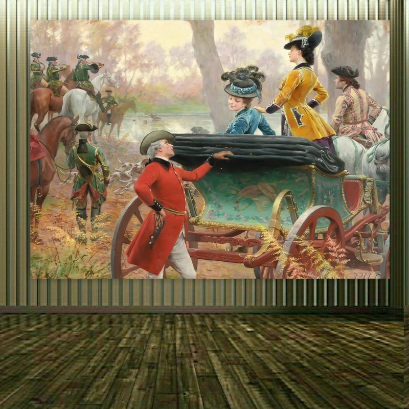  پوستر پارچه ای طرح نقاشی کلاسیک فرانسوی کد FP104492