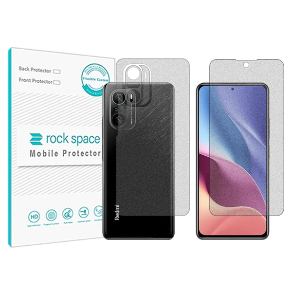 محافظ صفحه نمایش مات راک اسپیس مدل HyMTT  مناسب برای گوشی موبایل شیائومی + Redmi K40  Pro به همراه محافظ پشت