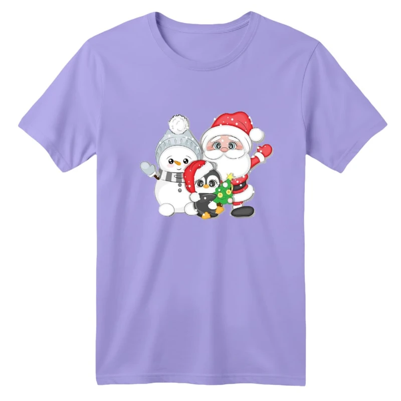 تی شرت آستین کوتاه بچگانه مدل پنگوئن کریسمس کد 4