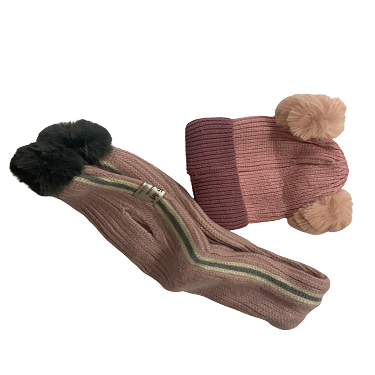 ست کلاه و شال گردن بافتنی بچگانه مدل k28