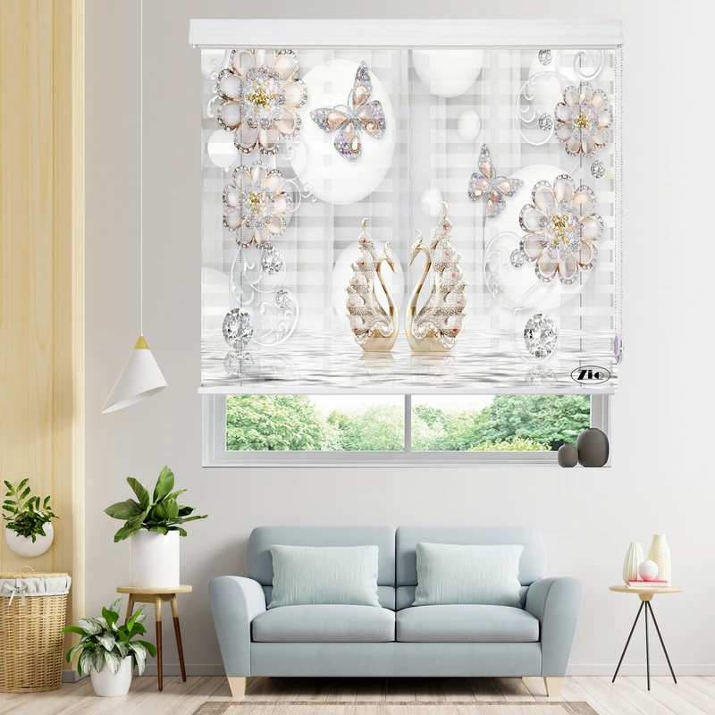 پرده زبرا زیو مدل 3D-1094 سایز 200x150 سانتی متر