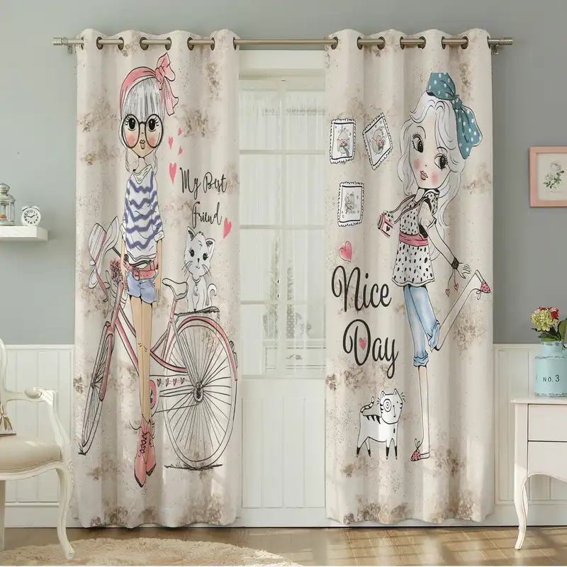 پرده نیروانا طرح کودک مدل مخمل کد 8002سایز 140×280 سانتی متر