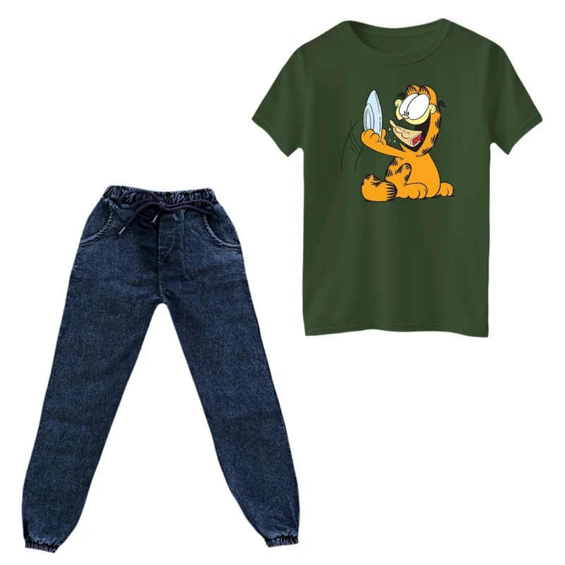 ست تی‌شرت و شلوار پسرانه مدل گارفیلد کد 12