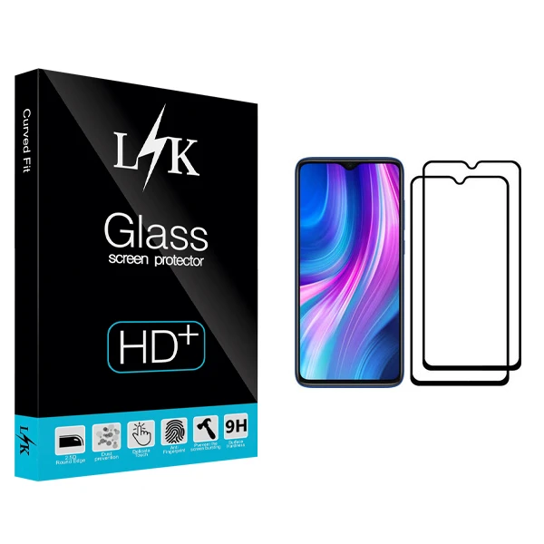 محافظ صفحه نمایش ال کی مدل Hard glass مناسب برای گوشی موبایل شیائومی Redmi Note 8 Pro بسته دو عددی