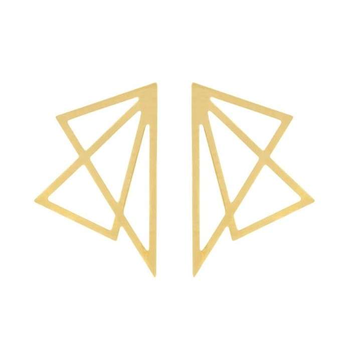 گوشواره طلا 18 عیار زنانه قیراط مدل مثلث کد GH6265