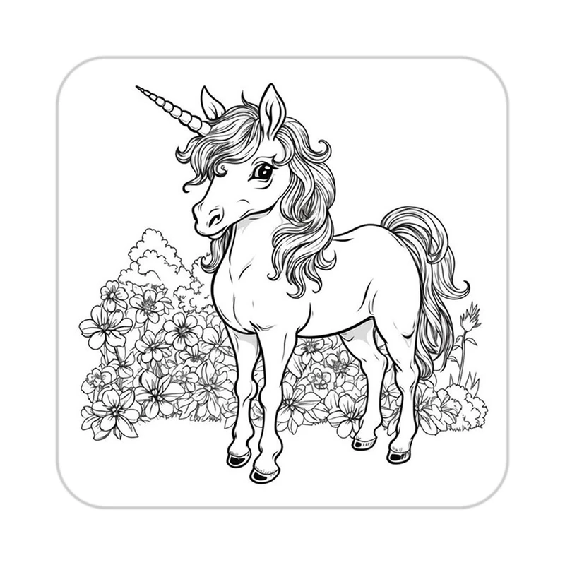 زیر لیوانی کاکتی طرح اسب تک شاخ و یونیکورن مدل mp32754