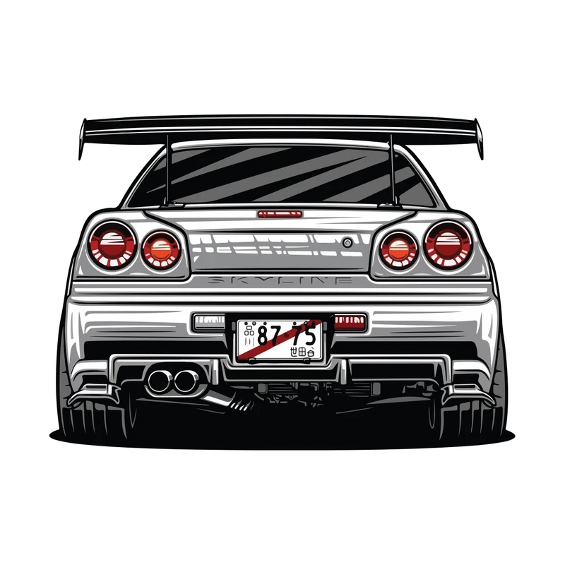 برچسب لپ تاپ پویا مارکت طرح ماشین ژاپنی کد 836