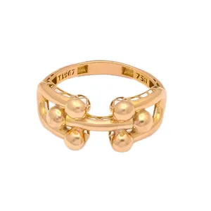 انگشتر طلا کم اجرت زنانه با طرح تیفانی 18 عیار طلا و شمش برلیان کد 6