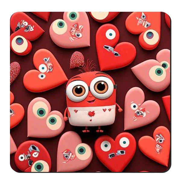 زیر لیوانی طرح قلب فانتزی کد nzl349